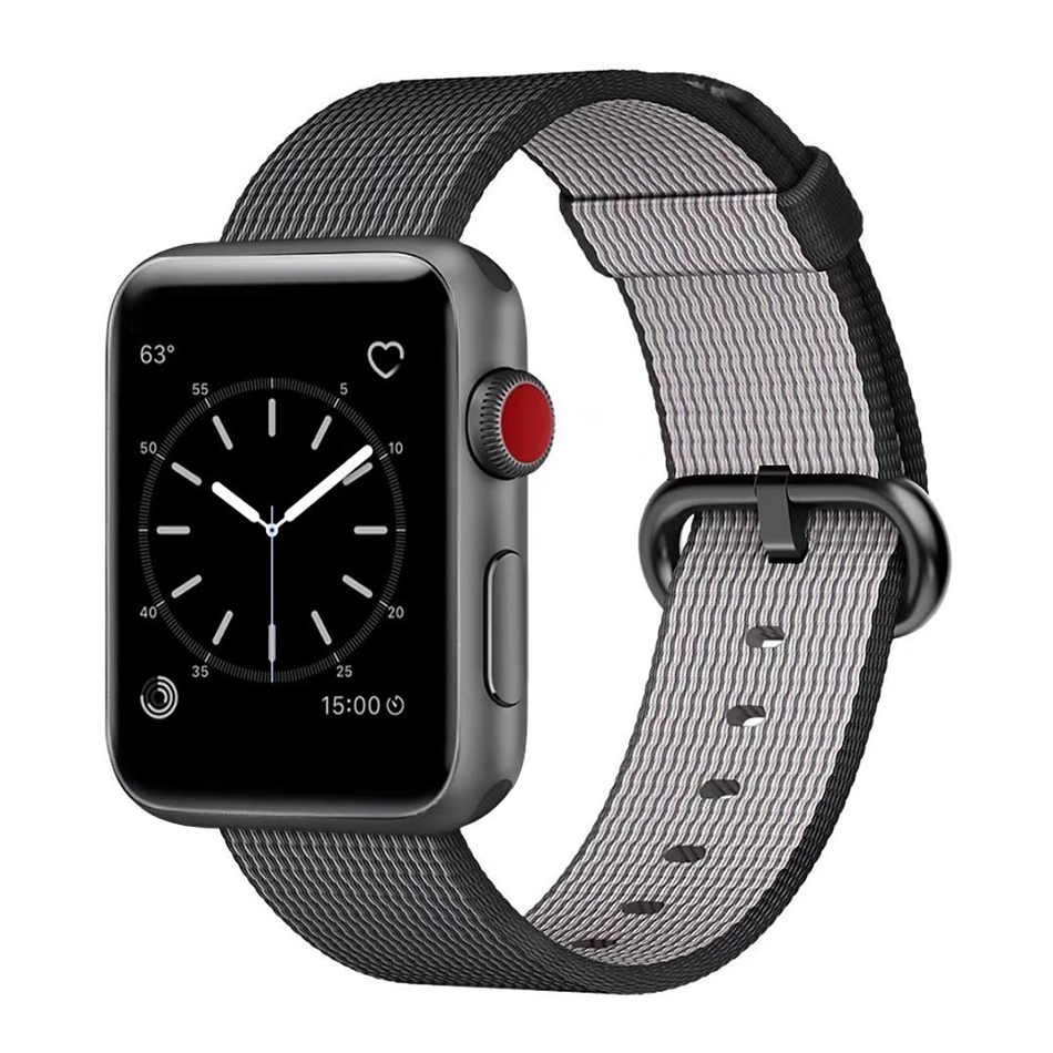 Nylon Woven Band for Apple Watch 45mm / Ultra 49mm (Black)