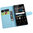 Leather Wallet Flip Case & Card Holder for Huawei P8 - Light Blue