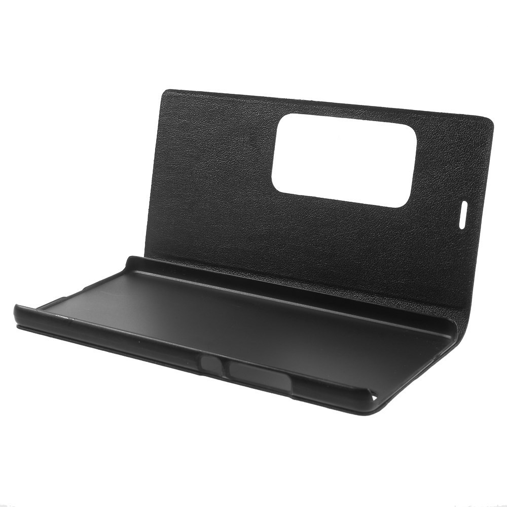Window Leather Case for Huawei P8 (Black)