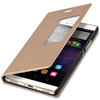 Window View Smart Leather Flip Case for Huawei P8 - Gold
