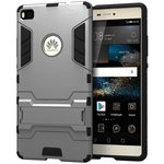 Slim Armour Tough Shockproof Case & Stand for Huawei P8 - Grey