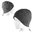 TwitFish Warm Winter Beanie Hat with Speakers & Headphones - Grey