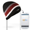 TwitFish Warm Winter Beanie Hat with Speakers & Headphones - Stripe