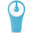 Twitfish Portable Handheld USB & Battery Fan with Lanyard - Blue