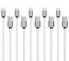 (5-Pack) 2m Long Flat TPE Micro USB Fast Charging Data Cable  - White