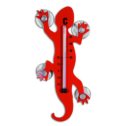 GeckoMometer Indoor & Outdoor Suction Thermometer - Red