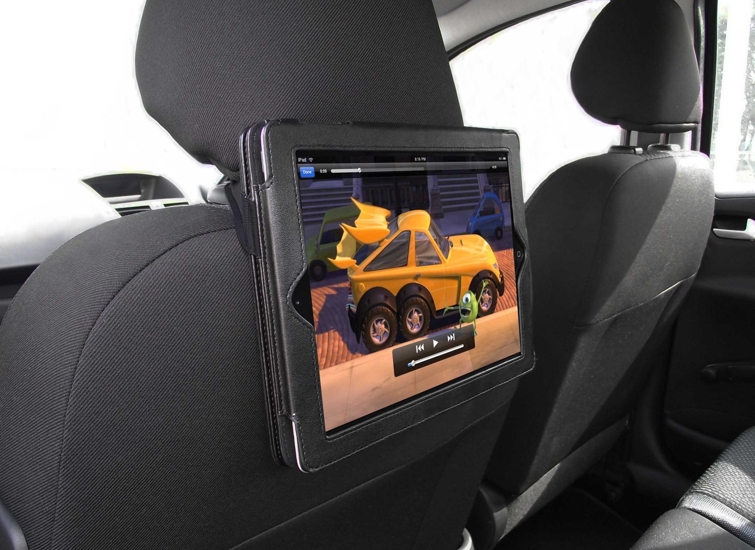 PU Leather Car Seat Headrest Mounting Strap Holder Case for iPad 2 3 4 Protect 