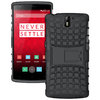 Dual Layer Rugged Tough Shockproof Case & Stand for OnePlus One - Black