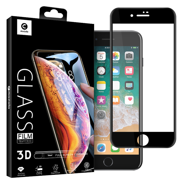 3D Tempered Glass Screen Protector for iPhone 8 Plus (Black)