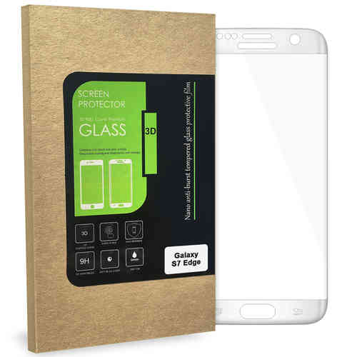 3D Tempered Glass Screen Protector for Samsung Galaxy S7 Edge - White