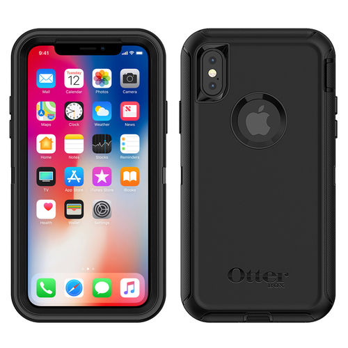OtterBox Defender Shockproof Case / Belt Clip Holder for Apple iPhone X / Xs - Black