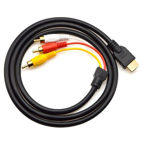 Long HDMI to RCA (Male) AV Composite Adapter Cable (1.5m) - Black