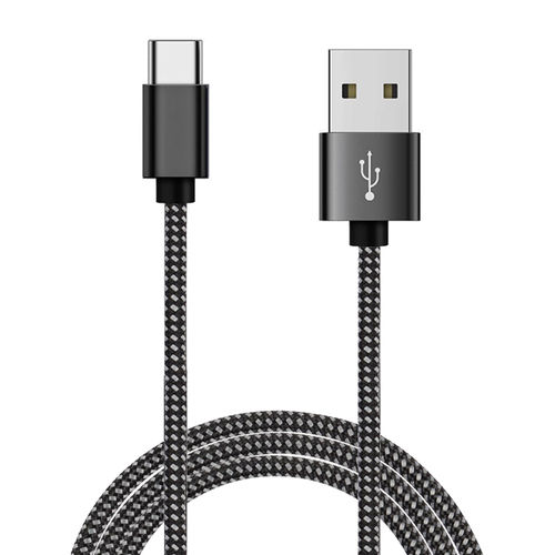 Extra Long Anti-Tangle USB Type-C Braided Charging Cable (3m) - Black
