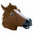 Novelty Latex Brown Horse Head Mask for Halloween Costume Party