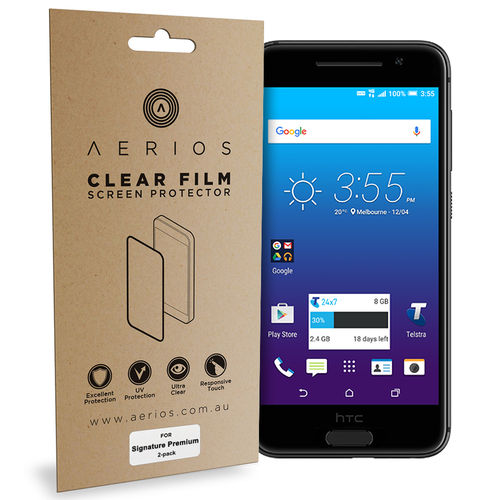 (2-Pack) Clear Film Screen Protector for Telstra Signature Premium / HTC One A9