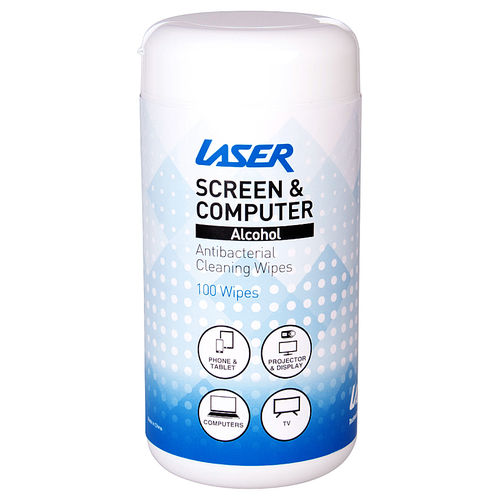 Laser (100-Pack) Antibacterial Electronics / Screen Cleaning Wipes