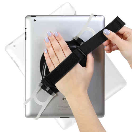 Laser Universal Rotating Tablet Hand Strap Holder / Desktop Stand for iPad / Galaxy Tab