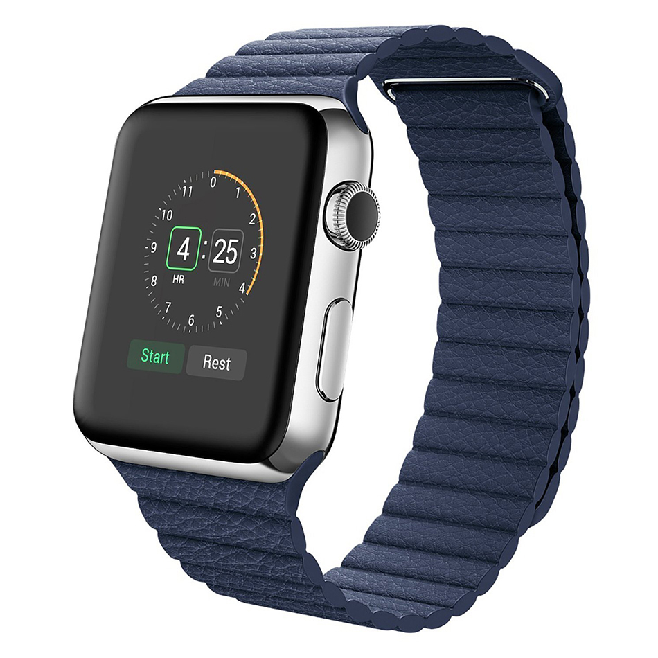 apple watch blue leather loop