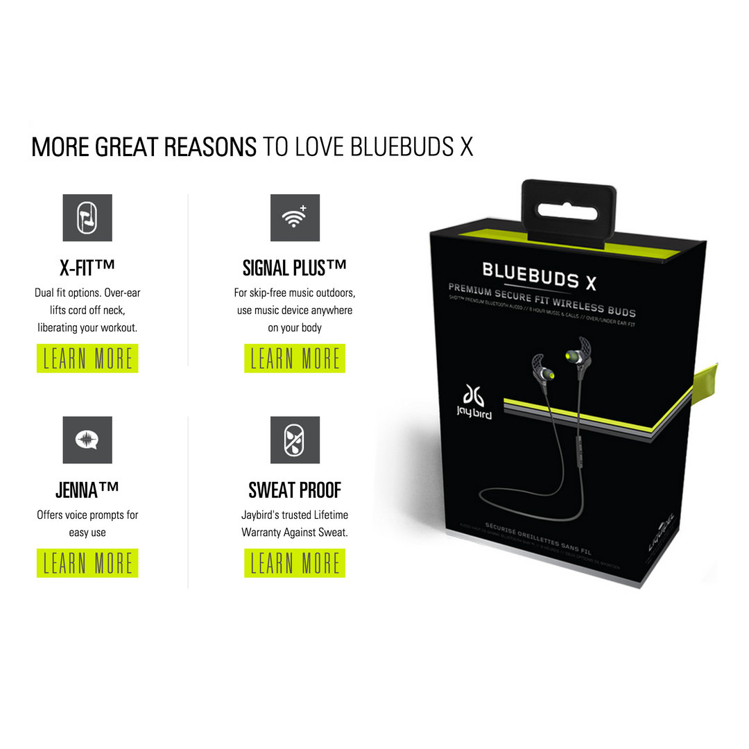 Jaybird Bluebuds X Bluetooth Headphones (White)