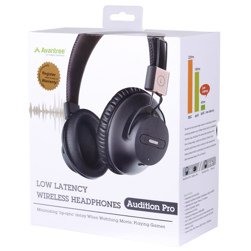 Avantree Audition Pro Bluetooth Wireless Headphones (aptXLL)