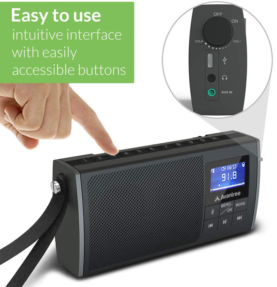 Avantree Portable Bluetooth Speaker FM Radio SD Card Player
