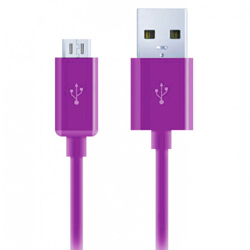1m Micro USB to USB 2.0 Charging Cable (Charge & Sync) - Purple