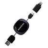 Avantree Retractable Micro USB & 8-Pin Lightning Data Charging Cable