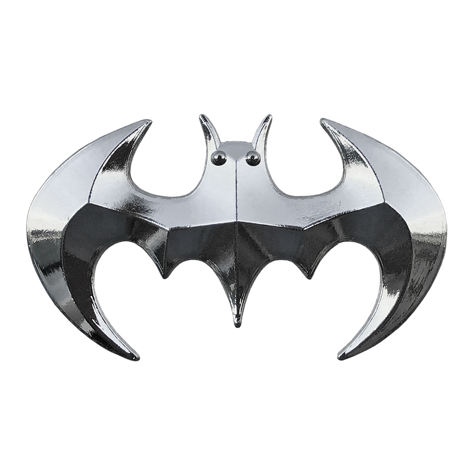 Batman - Shiny Silver Chrome Bat Logo - Foil Sticker / Decal