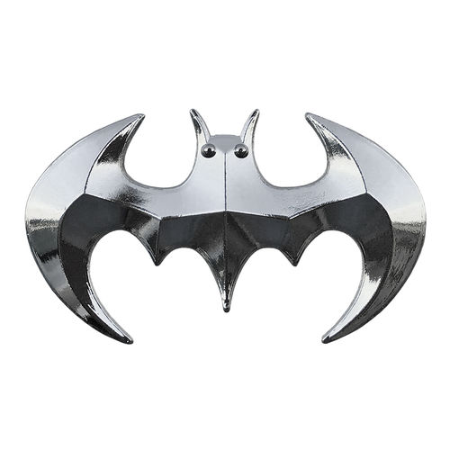 Batman Superhero Logo Car Vehicle Chrome Badge - Silver