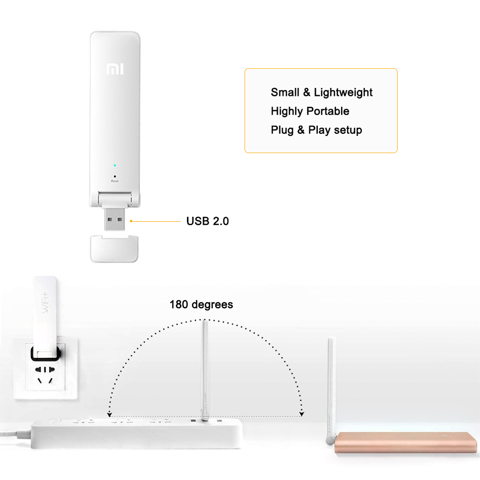 Xiaomi USB Wifi Amplifier V2 Wireless Repeater Extender