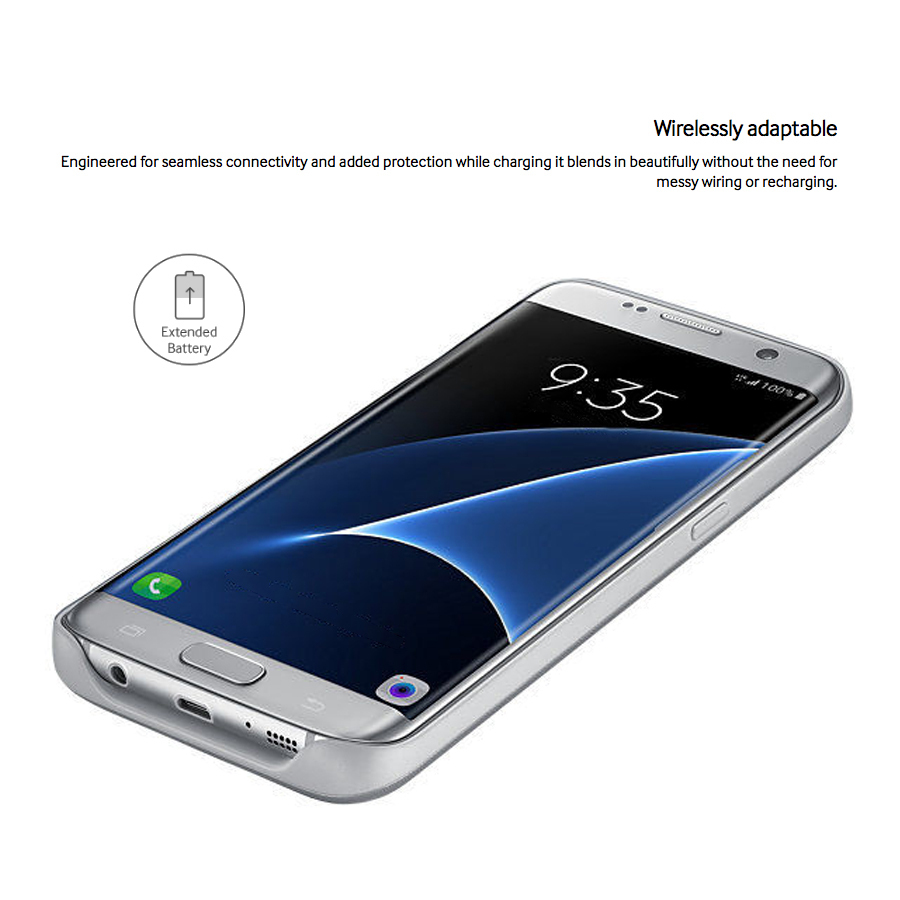 Battery Backpack Case - Samsung Galaxy S7 Edge (Silver)