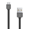 Flat (TPE) Anti-Tangle Micro USB Fast Charging Cable (1m) - Black