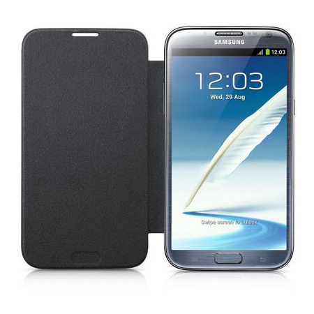 Flip Cover Protective Case - Samsung Galaxy Note 2 (Black)