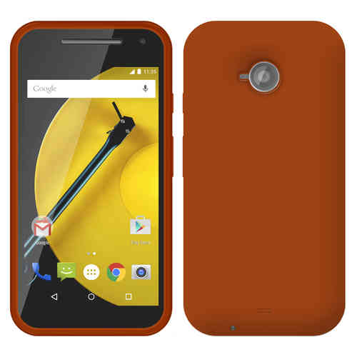 Flexi Candy Crush Silicone Case for Motorola Moto E 2nd Gen - Orange