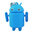 Android Robot Keychain Keyring with LED & Sound Effect - Blue