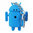 Android Robot Keychain Keyring with LED & Sound Effect - Blue