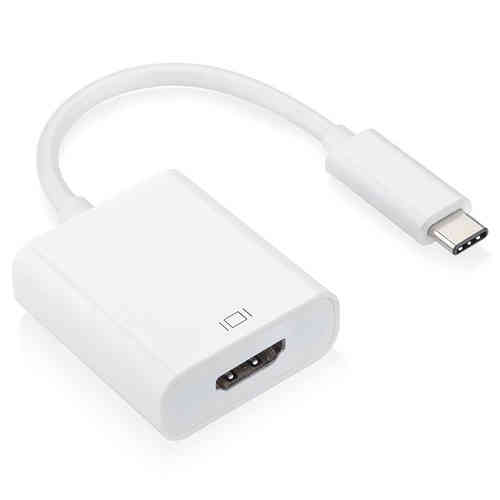 Short USB Type-C to HDMI (Female) Adapter Cable (15cm) - White