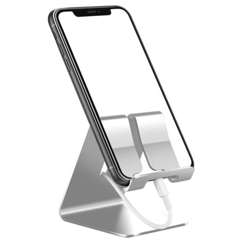 Aluminium Desktop Stand Holder for Mobile Phone / Mini Tablet - Silver