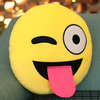 Emoji Winking Tongue Face Throw Pillow (Emoticon Cushion)