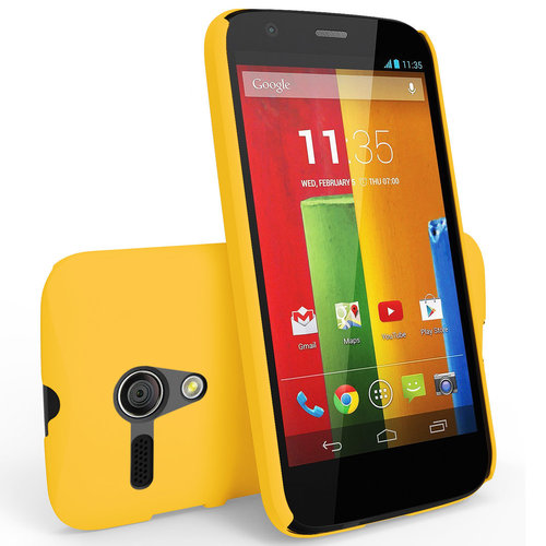 Hard Shell Feather Case for Motorola Moto G (1st Gen) - Yellow