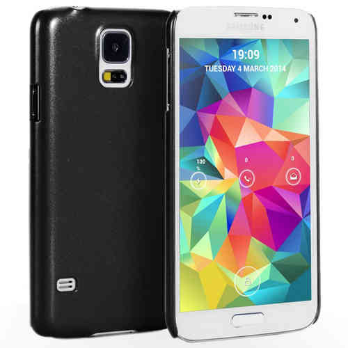 Metallic Hard Shell Slim Case for Samsung Galaxy S5 - Black