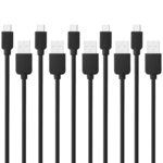 Haweel (5-Pack) Micro-USB Data Charging Cable - Black