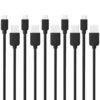 Haweel (5-Pack) Micro-USB Data Charging Cable - Black