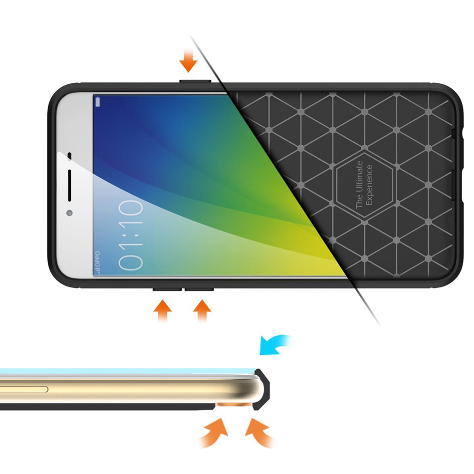 Haweel Flexi Slim Carbon Fibre Case for Oppo R9s Plus - Brushed Black