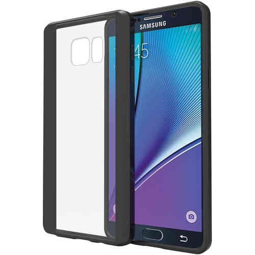 Hybrid Fusion Bumper Case for Samsung Galaxy Note 5 - Black (Clear)