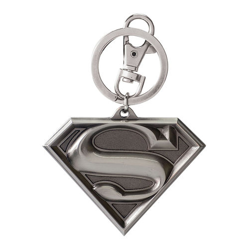 Ikon Collectables Superman Logo 3D Pewter Keychain Ring