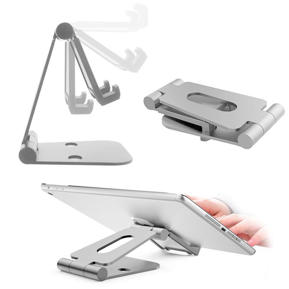 Universal Aluminium Foldable Desktop Holder Stand for Phone / Tablet