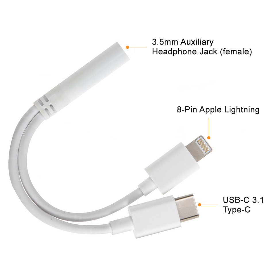 Lightning and usb c to 3.5 mm deals