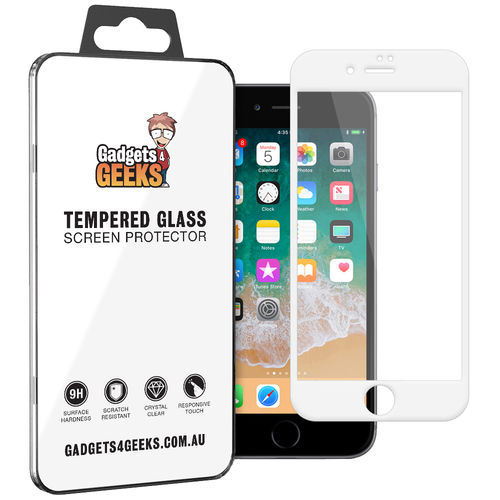 Full Coverage Tempered Glass Screen Protector for Apple iPhone 8 Plus / 7 Plus - White