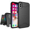 Dual Armour Tough Card Slot Case & Stand for Apple iPhone X / Xs - Black